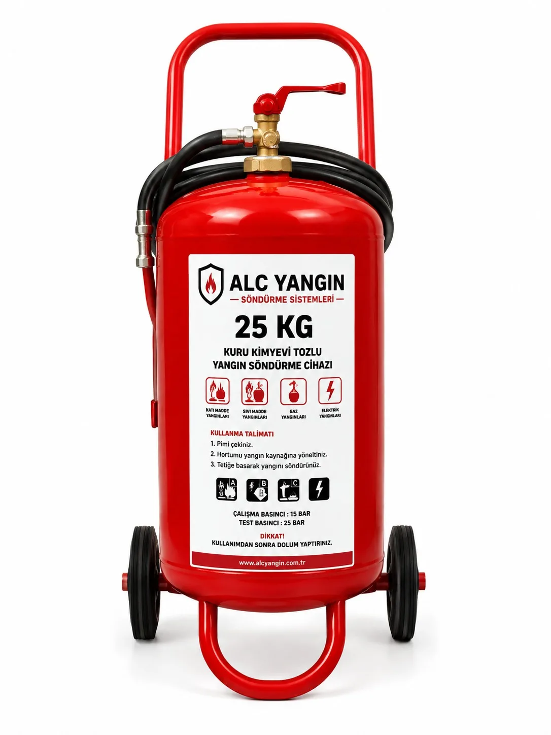 25 Kg KKT Arabalı Yangın Söndürme Cihazı